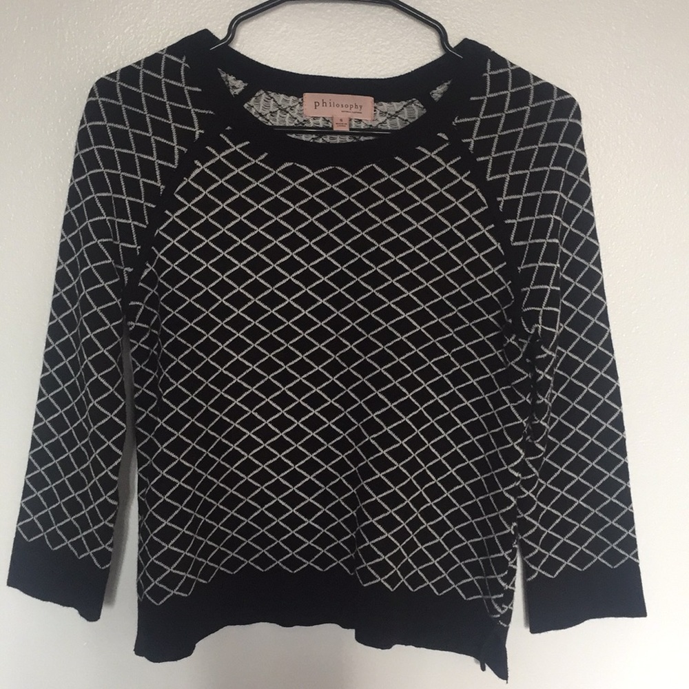 Philosophy black and white cotton top shirt